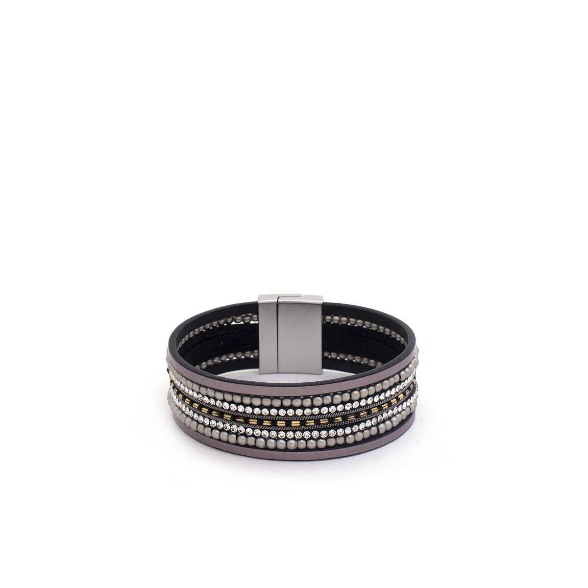 Rhinestone Beaded Magnetic Bracelet-Bracelets-NXTLVLNYC