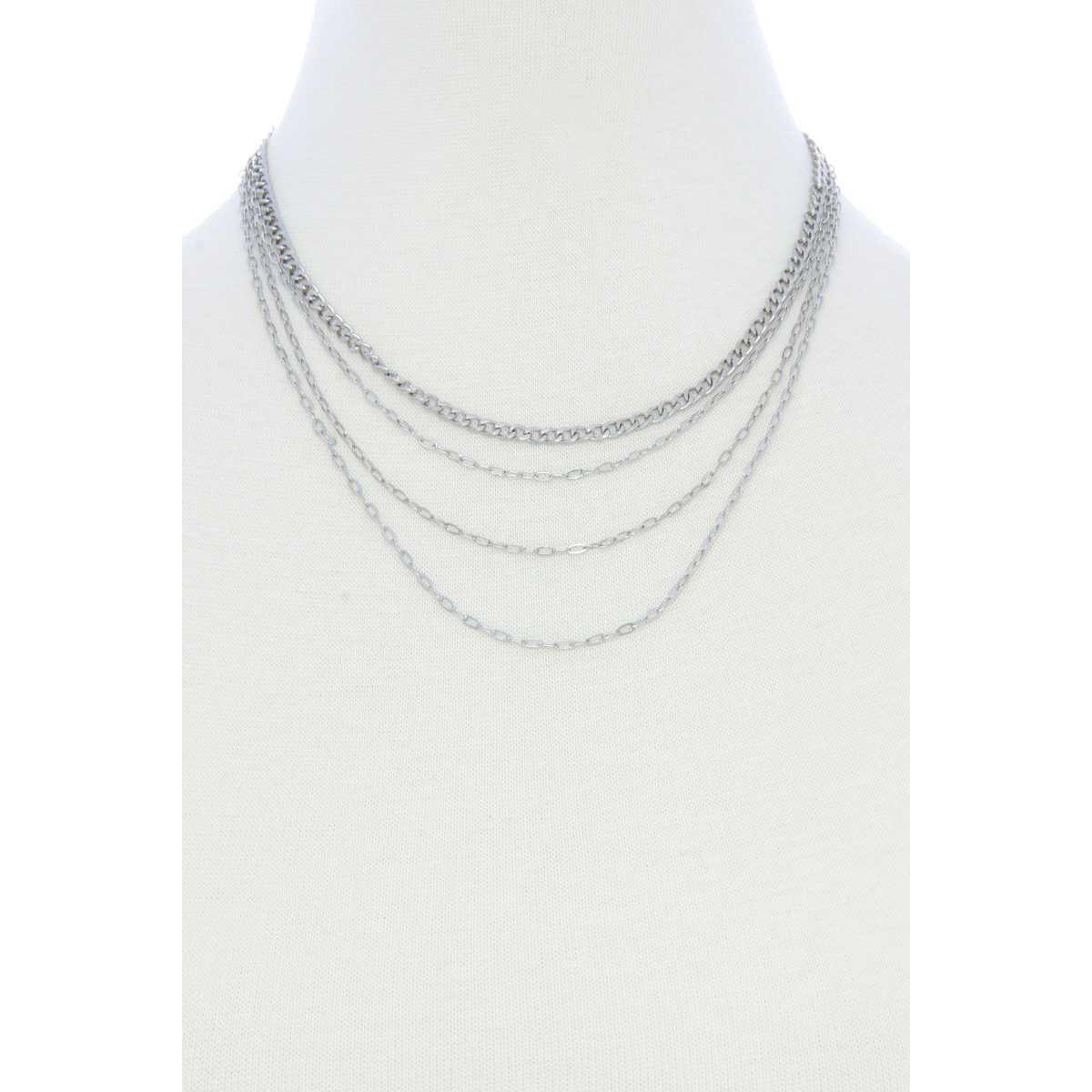 4 Layer Metal Necklace-Jewelry & Accessories - Necklaces & Pendants-NXTLVLNYC