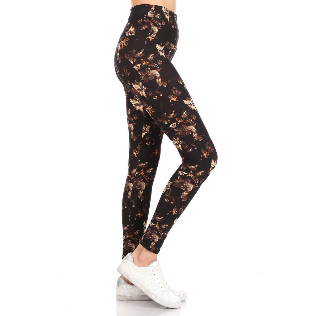 5-inch Long Yoga Style Banded Lined Multi Printed Knit Legging With High Waist-NXTLVLNYC