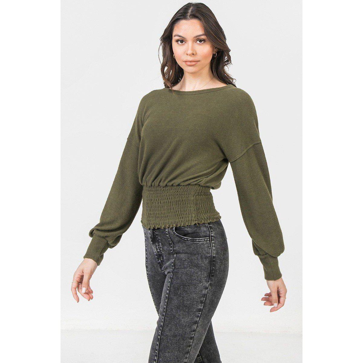 A Knit Top Featuring Wide Neckline-Clothing Shirts-NXTLVLNYC
