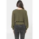 A Knit Top Featuring Wide Neckline-Clothing Shirts-NXTLVLNYC