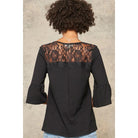 A Knit Top With Deep V Neckline And Yoke Design-Shirts & Tops-NXTLVLNYC