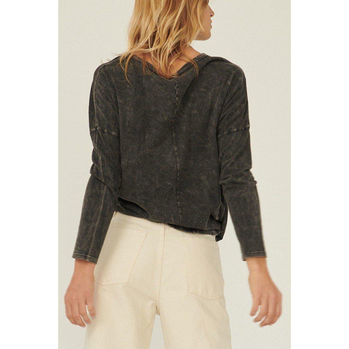 A Mineral Washed Knit Top-Women - Apparel - Shirts - Blouses-NXTLVLNYC