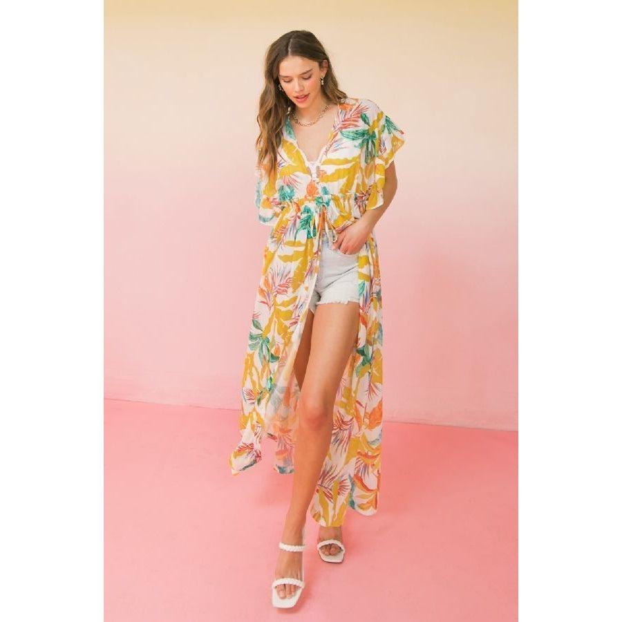 A Printed Woven Maxi Cover Up-Dresses-NXTLVLNYC