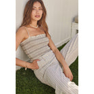 A Striped Woven Linen-blend Jumpsuit-Jumpsuits & Rompers-NXTLVLNYC