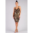 Alexander Thomas Spaghetti Strap Sequin Plunge Mini Dress-Dresses-NXTLVLNYC