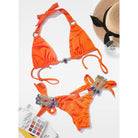 Amber Luxury Top & Tie Side Bottom - Orange-Sports & Entertainment - Swimming - Bikinis Set-NXTLVLNYC