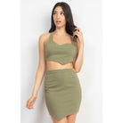 Asymmetrical Cross Back Top & Skirts Set-Dresses-NXTLVLNYC