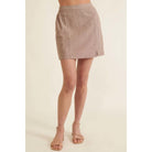 Banded Front Waist Pinstripe Mini Skirt-NXTLVLNYC
