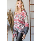 Beautiful Aztec Print Long Sleeve Sweater-Women - Apparel - Sweaters - Pull Over-NXTLVLNYC