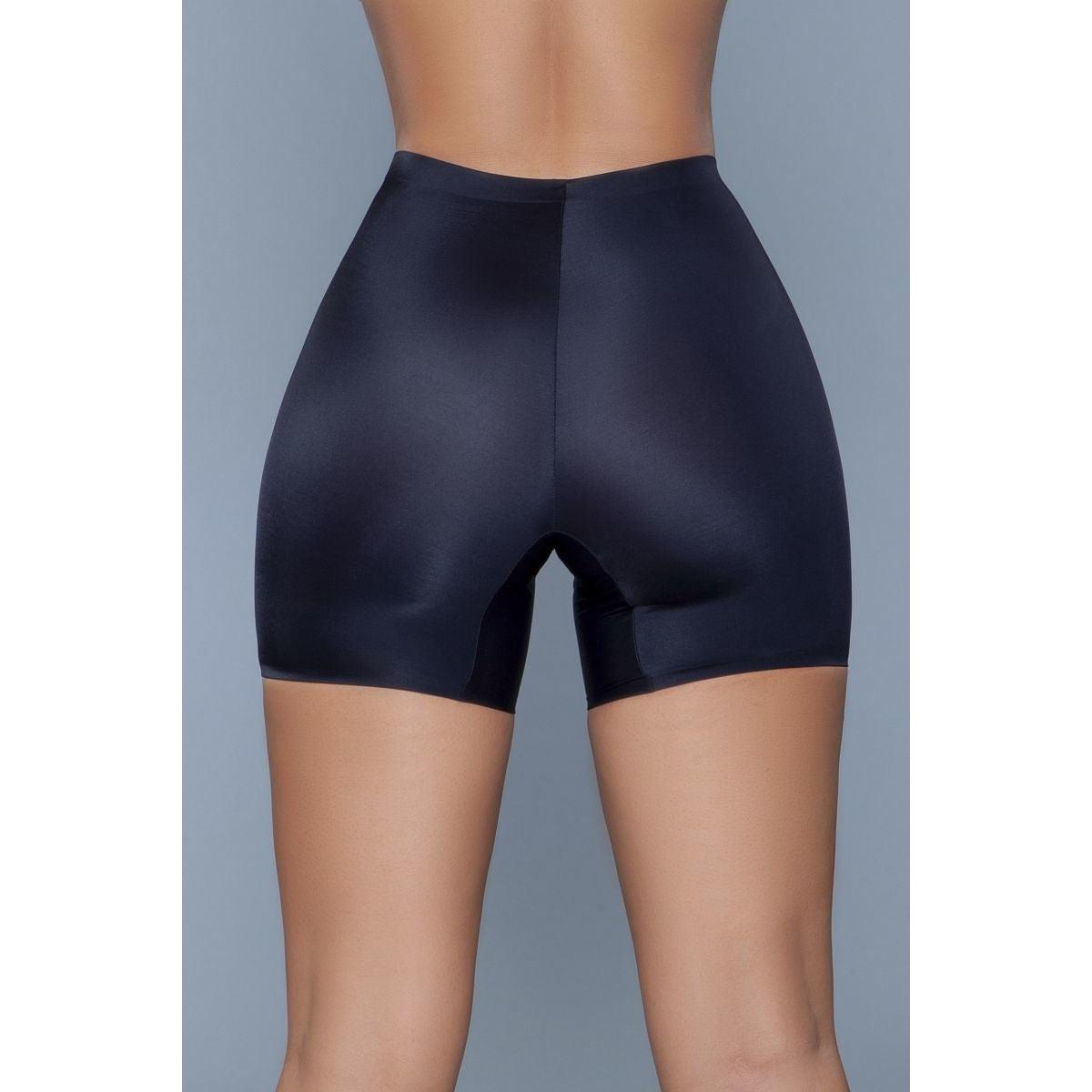 Black Seamless Mid-waist And Anti-chafing Slip Shorts-Underwear-NXTLVLNYC