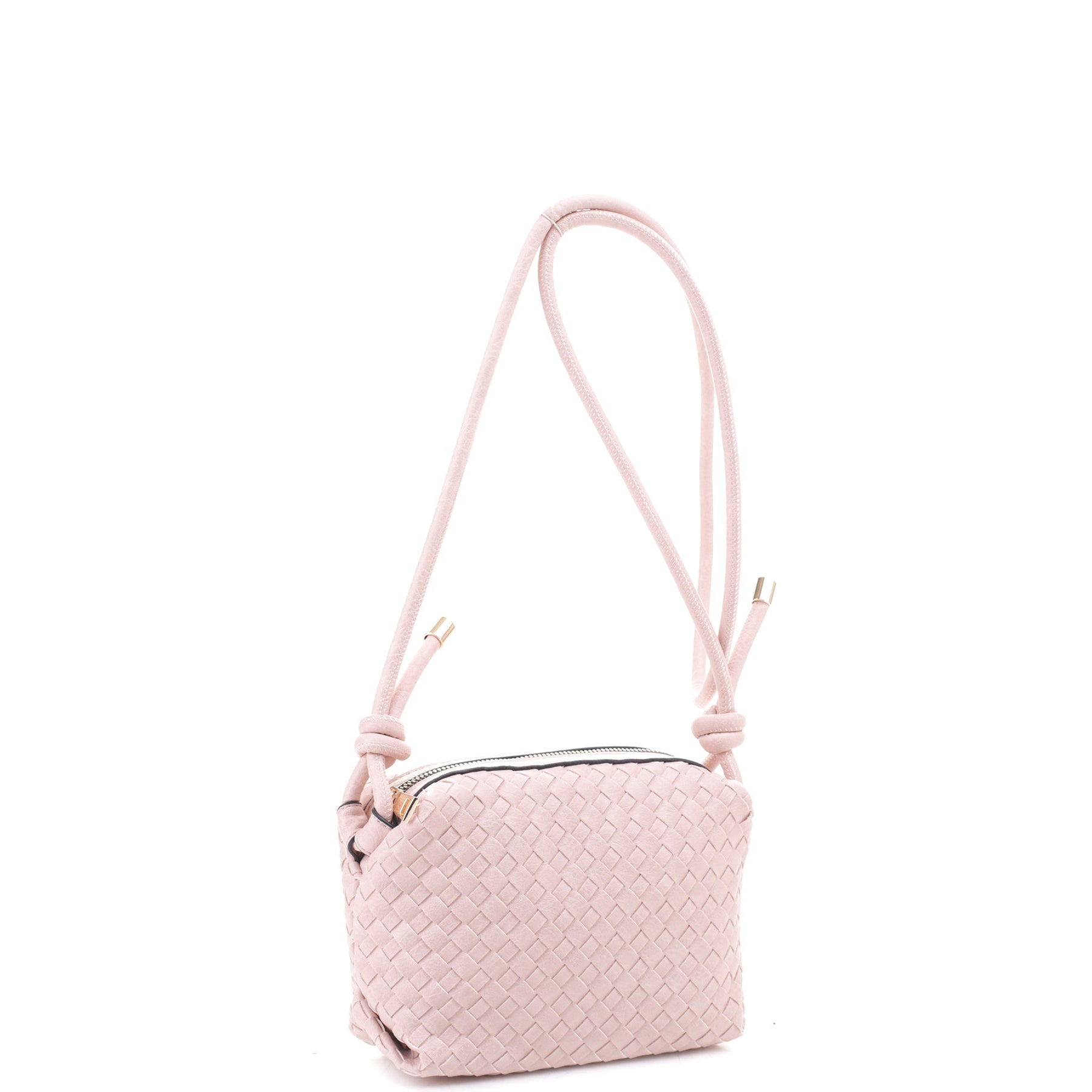 Braid Texture Zipper Crossbody Bag-NXTLVLNYC