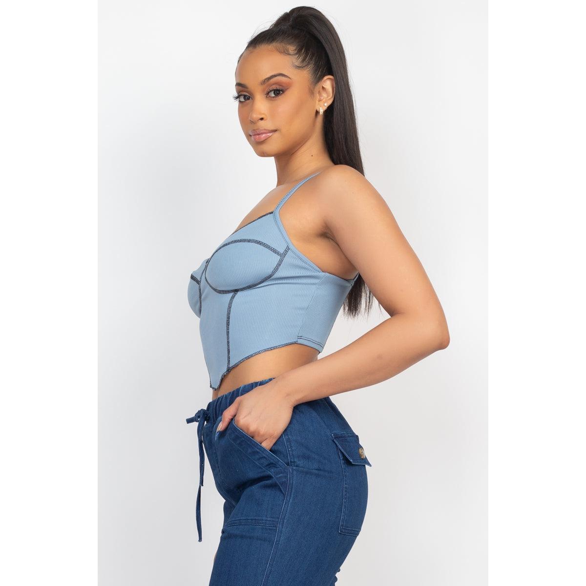 Bustier Sleeveless Ribbed Top-NXTLVLNYC