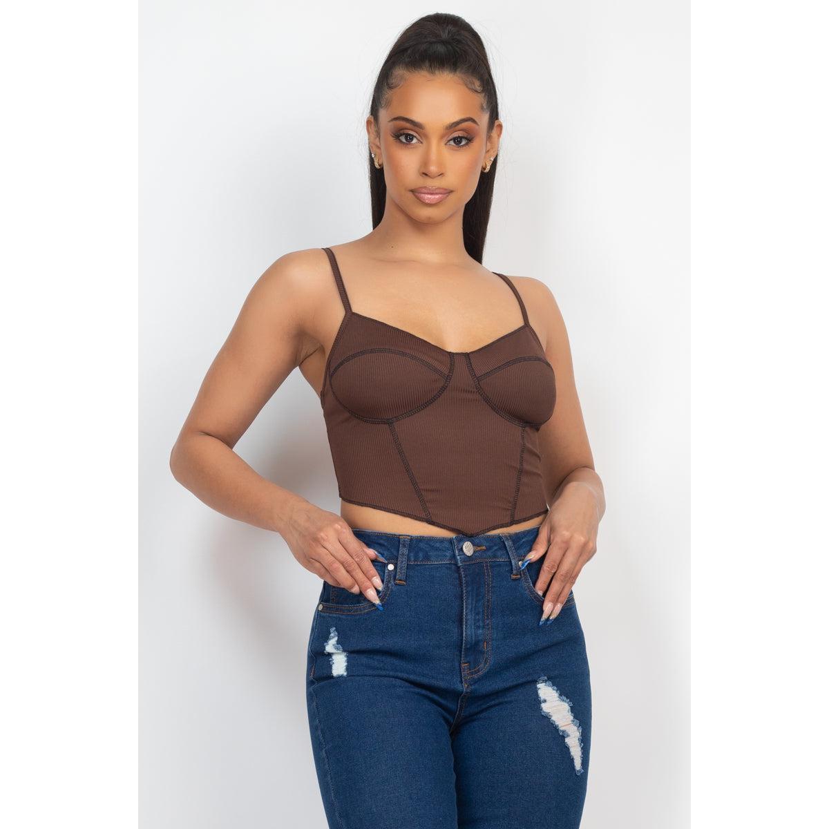 Bustier Sleeveless Ribbed Top-NXTLVLNYC