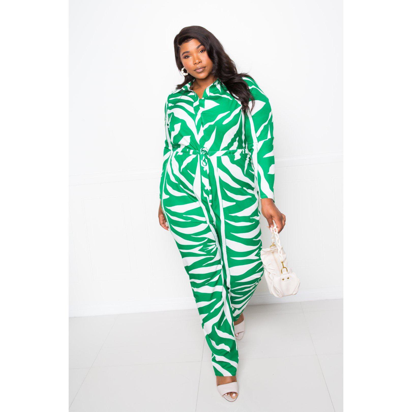 Button Up Long Sleeve Jumpsuit-Jumpsuits & Rompers-NXTLVLNYC