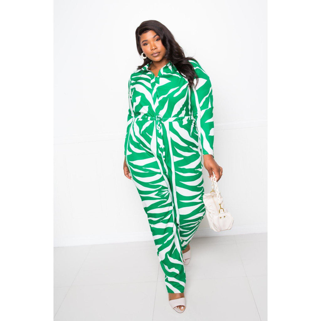 Button Up Long Sleeve Jumpsuit-Jumpsuits & Rompers-NXTLVLNYC