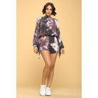 Casual Tie Die Print Top And Shorts Set-NXTLVLNYC