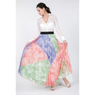 Color Block Pleated Maxi Skirt-Women - Apparel - Dresses - Maxi-NXTLVLNYC