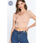 Cross Back Rib Seamless Crop Top-NXTLVLNYC