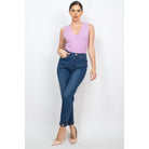 Cuffed-button Mom Jeans-Women - Apparel - Pants - Trousers-NXTLVLNYC