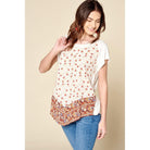 Ditsy Floral Border Printed Loose-fit Tee-Shirts & Tops-NXTLVLNYC