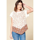 Ditsy Floral Border Printed Loose-fit Tee-Shirts & Tops-NXTLVLNYC