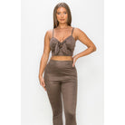 Embossed Snake Print Top And Leggings Set-NXTLVLNYC