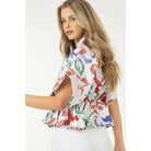 Floral Print Short Sleeve Top With Waist Tie-NXTLVLNYC