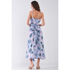 Floral Print Sleeveless Self-tie Wide Wrap Front Ruffle Hem Side Slit Detail Midi Dress-Dresses-NXTLVLNYC