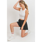 Flounce Shorts Micro Waffle-Shorts-NXTLVLNYC