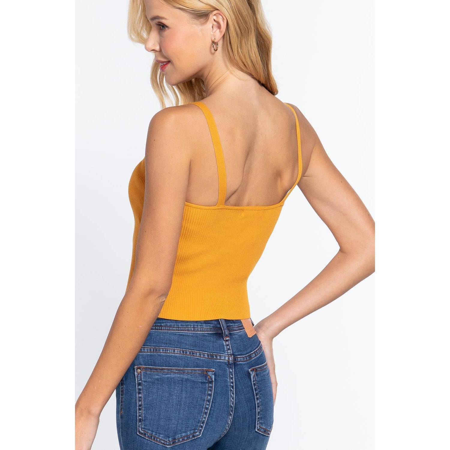 Front Closure With Hooks Sweater Cami Top-NXTLVLNYC