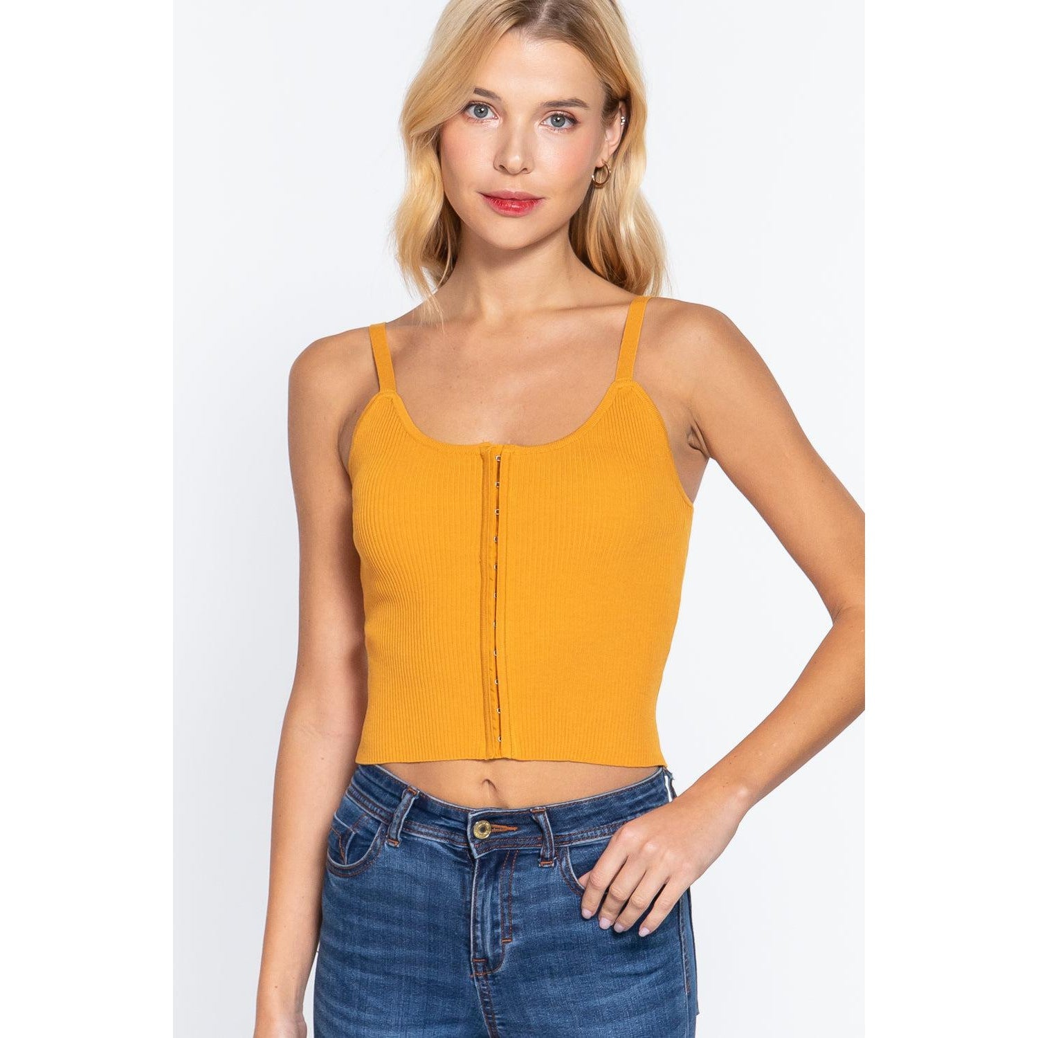 Front Closure With Hooks Sweater Cami Top-NXTLVLNYC