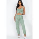 Front Ruched With Adjustable String Cami Casual/summer Jumpsuit-Jumpsuits & Rompers-NXTLVLNYC