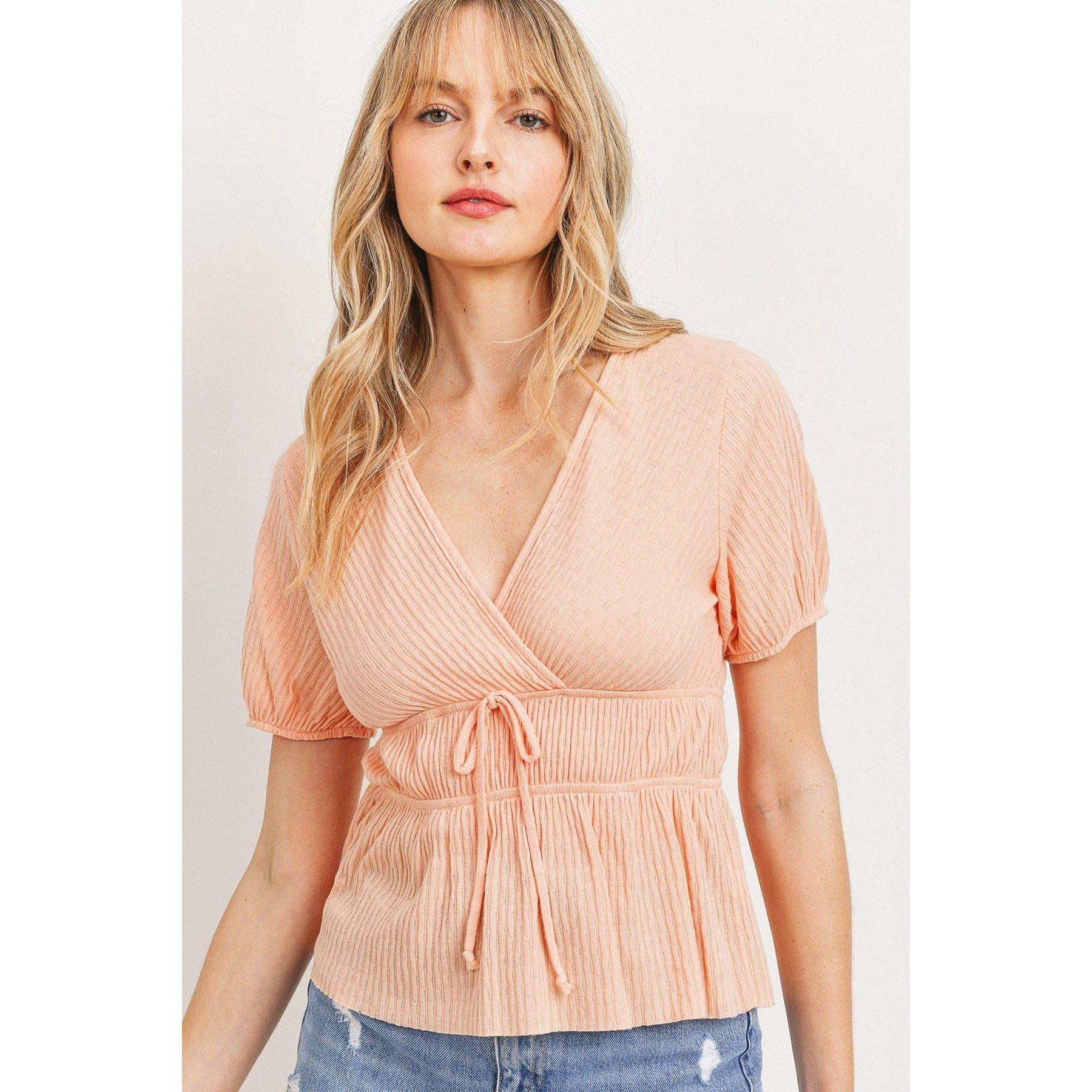 Front Tie Cut Edge Top-NXTLVLNYC