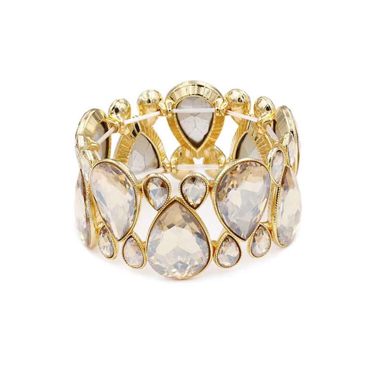 Gem Crystal Stone Stretch Bracelet-NXTLVLNYC