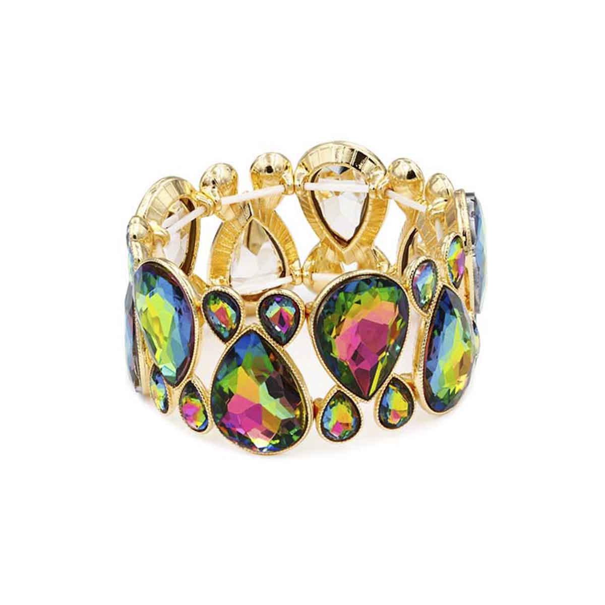 Gem Crystal Stone Stretch Bracelet-NXTLVLNYC