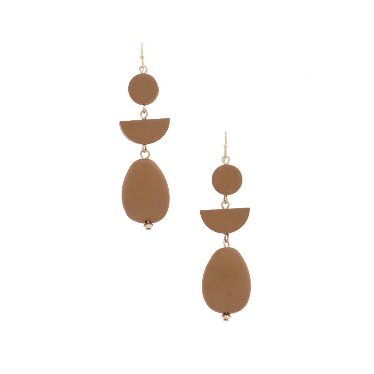 Geometric Wood Bead Dangle Earring-EARRINGS-NXTLVLNYC