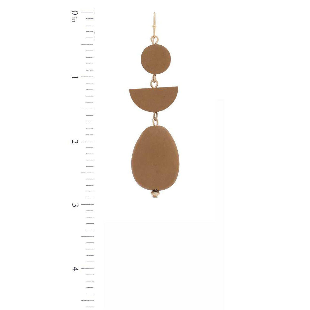 Geometric Wood Bead Dangle Earring-EARRINGS-NXTLVLNYC
