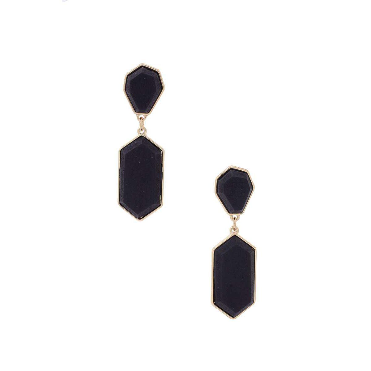 Geometric Wood Post Drop Earring-EARRINGS-NXTLVLNYC