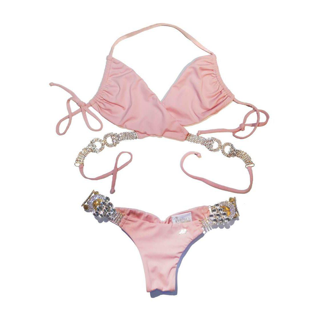Gina Wrap Top & Skimpy Bottom - Powder Pink-Sports & Entertainment - Swimming - Bikinis Set-NXTLVLNYC