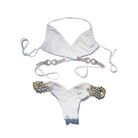 Gina Wrap Top & Skimpy Bottom - White-Sports & Entertainment - Swimming - Bikinis Set-NXTLVLNYC