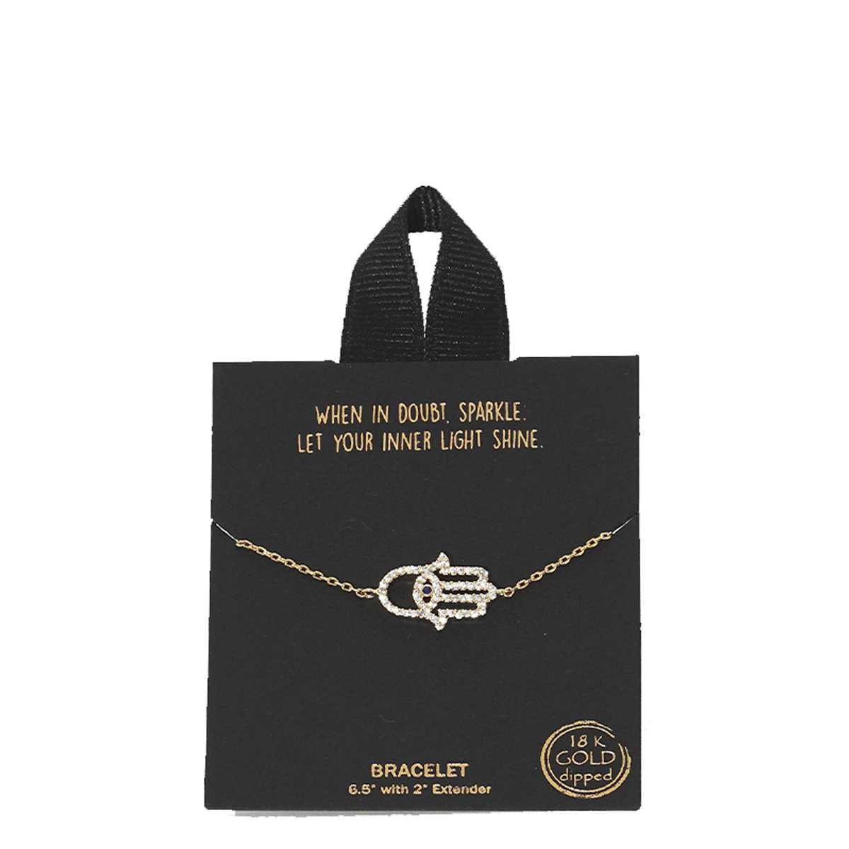 Gold Rhodium Dipped Hamsa Pendant Necklace-NXTLVLNYC