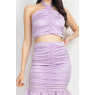 Halter Neck Crop Top & Skirts Set-NXTLVLNYC