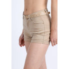 High Rise 5 Pockets Roll Up Hem Shorts-SHORTS-NXTLVLNYC