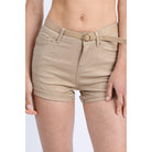 High Rise 5 Pockets Roll Up Hem Shorts-SHORTS-NXTLVLNYC