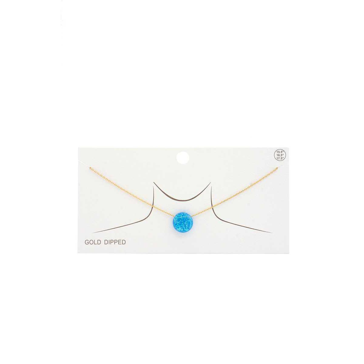 Iridescent Circle Gold Dipped Necklace-Necklace-NXTLVLNYC