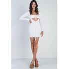 Knit Cut-out Bustier Top Lace Down Detail Mini Dress-NXTLVLNYC