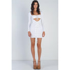 Knit Cut-out Bustier Top Lace Down Detail Mini Dress-NXTLVLNYC