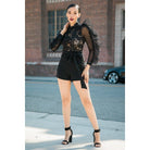 Lace And Crochet Top Detailed Fashion Romper-Jumpsuits & Rompers-NXTLVLNYC