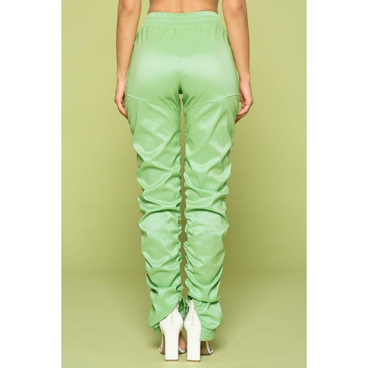 Leather Pu Ruched Pants-Women's Fashion - Women's Clothing - Bottoms - Pants & Capris-NXTLVLNYC